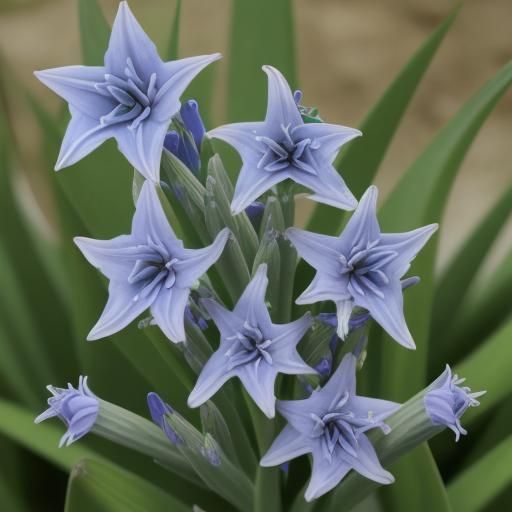 Close-Up of Scilla Luciliae Flowers