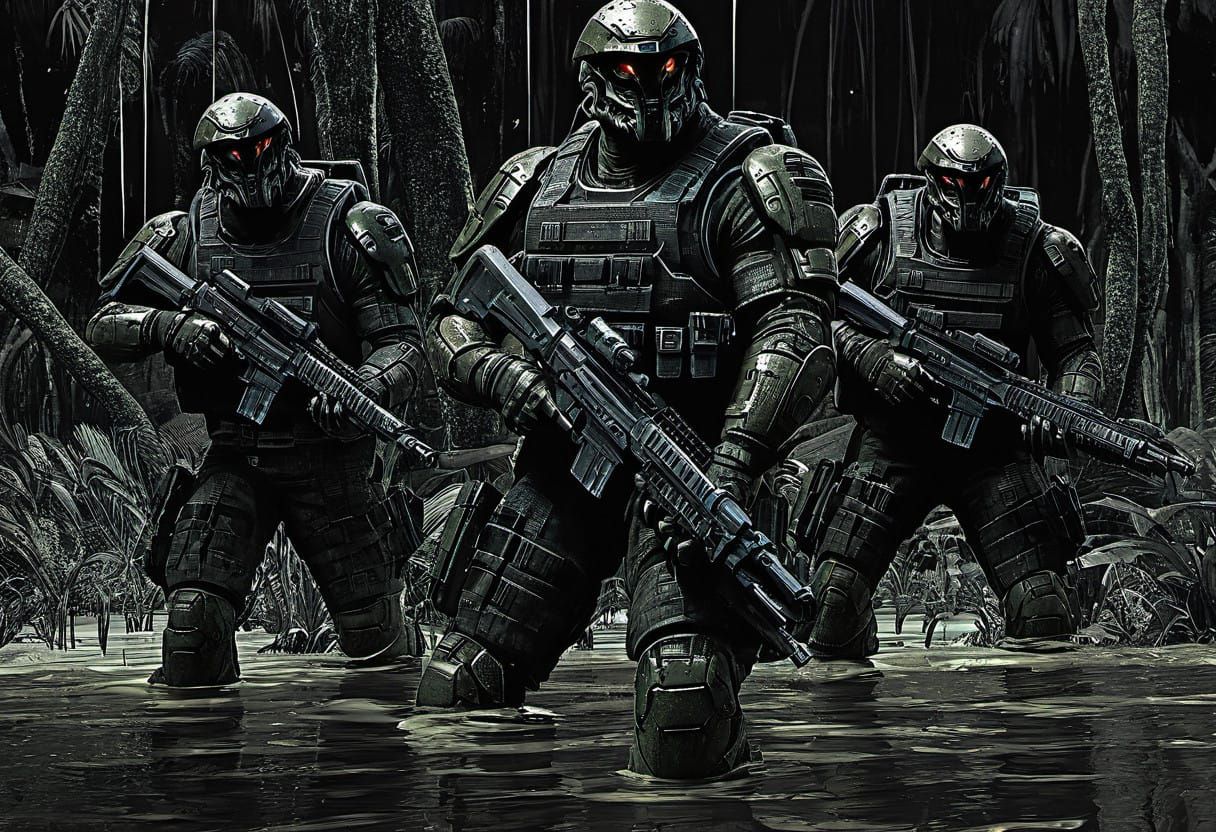 Scifi soldier team...