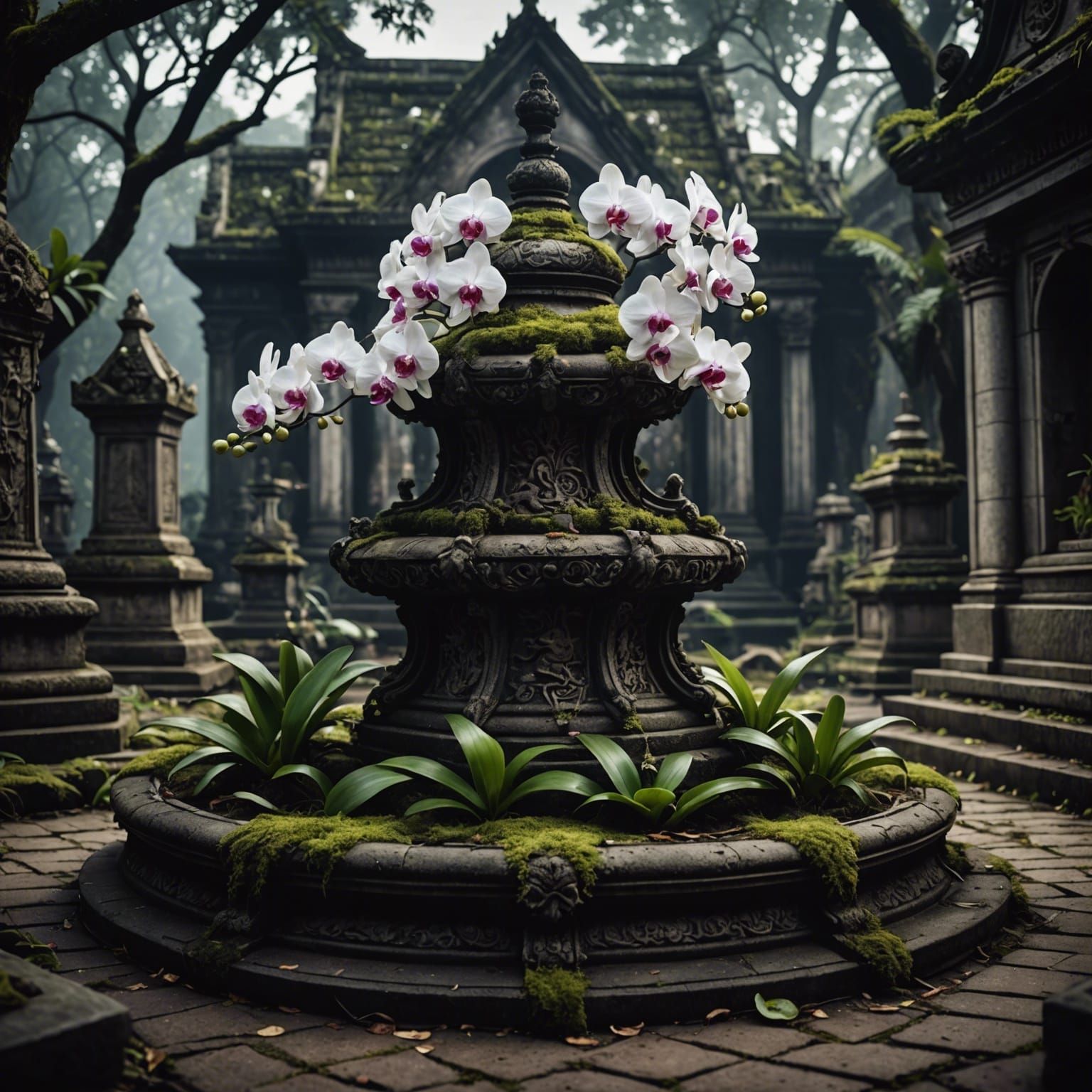 Hyperrealistic Orchid Grave in High Definition