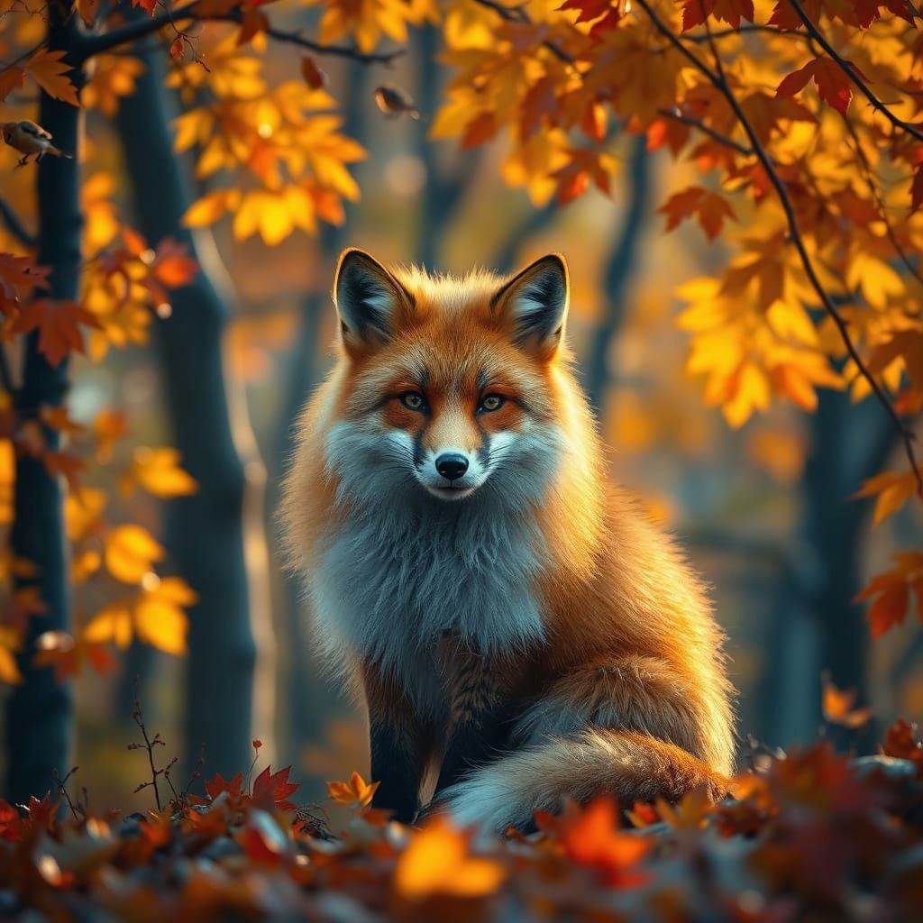 Majestic Autumn Fox in Golden Light