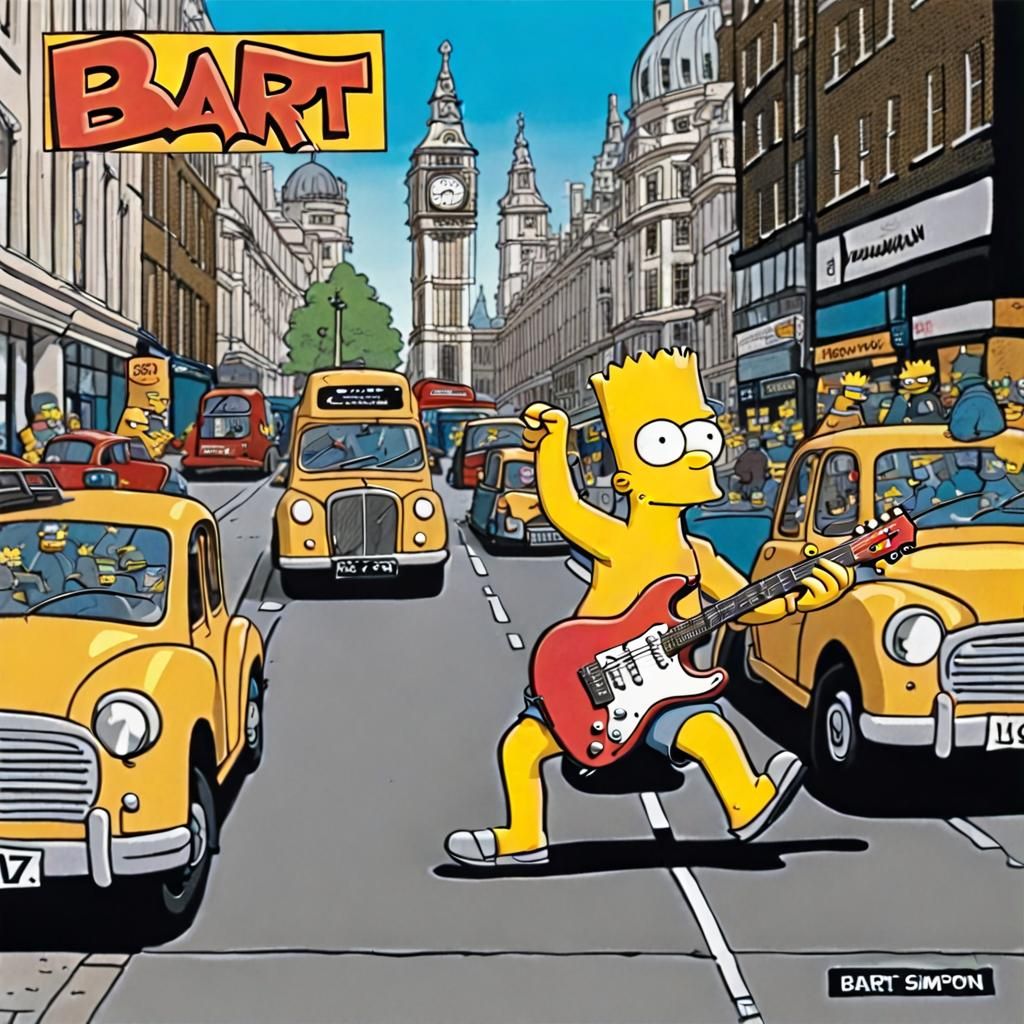 Bart Simpson Rocking Out in the Street