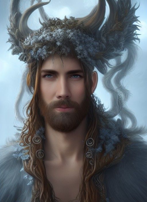 Hyperrealistic Druid in Forest Concept Art