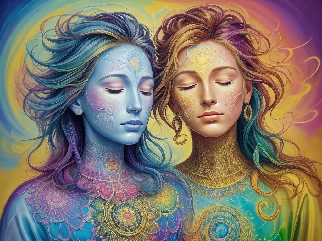 Surreal Androgynous Portrait in Dreamlike Colors