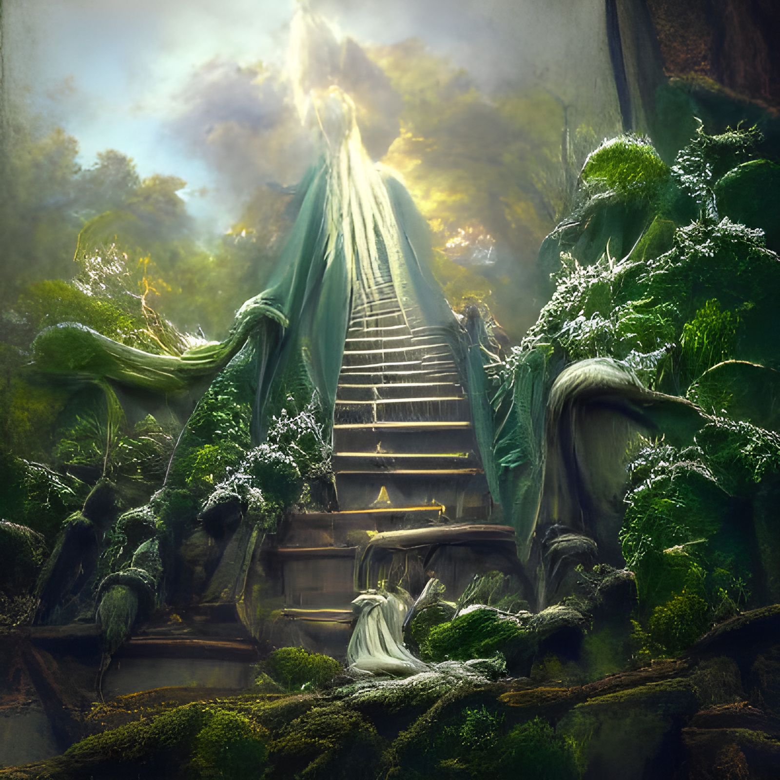 Lush Stairway to Viridian Green Forest