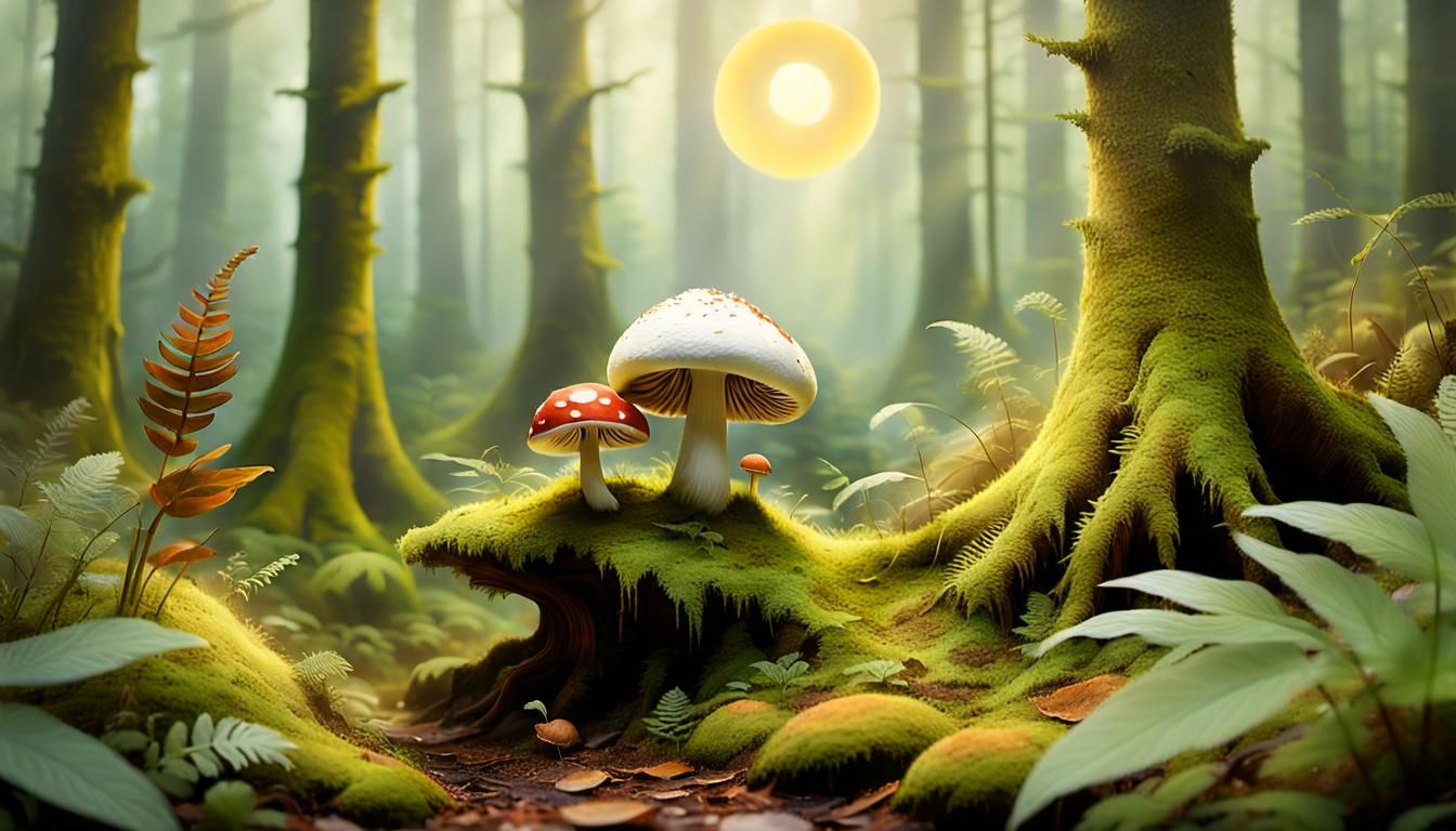 Mushroom and Snail in Fauvist Style