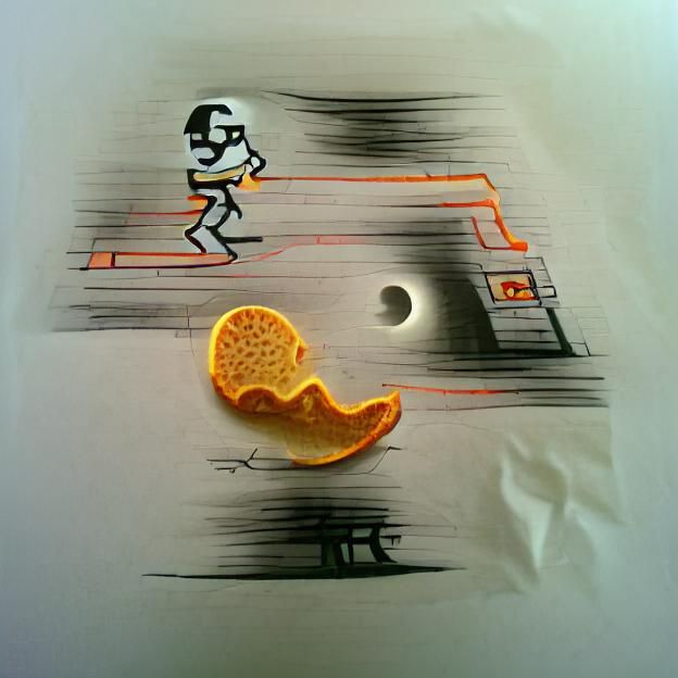Pacman and Ghost in Pen and Ink