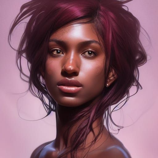 Rose in Hair Portrait in Hyperdetailed Style