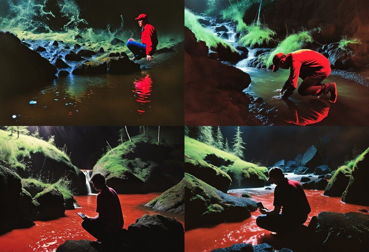 Unremarkable iPhone Photo of Silhouettes and Puddles