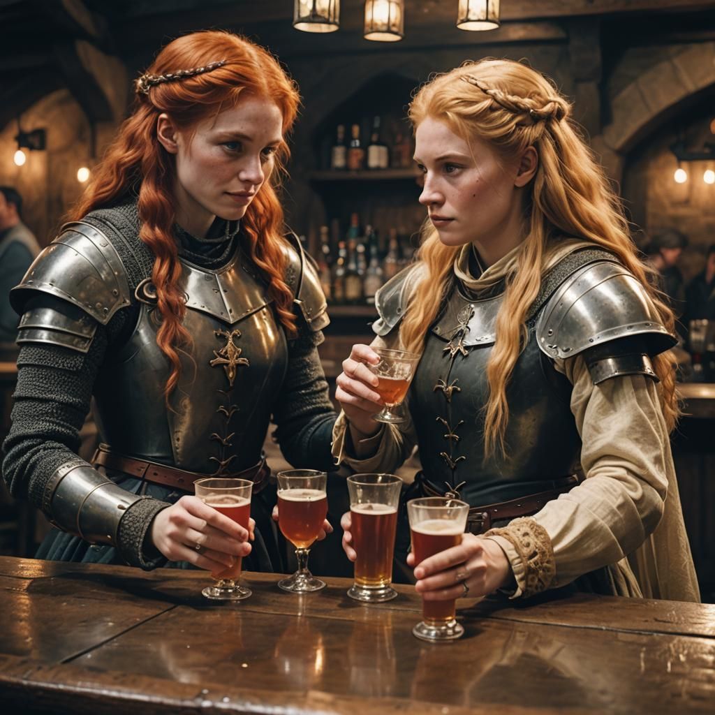 Medieval Lesbians at a Bar: Cinematic Film Still
