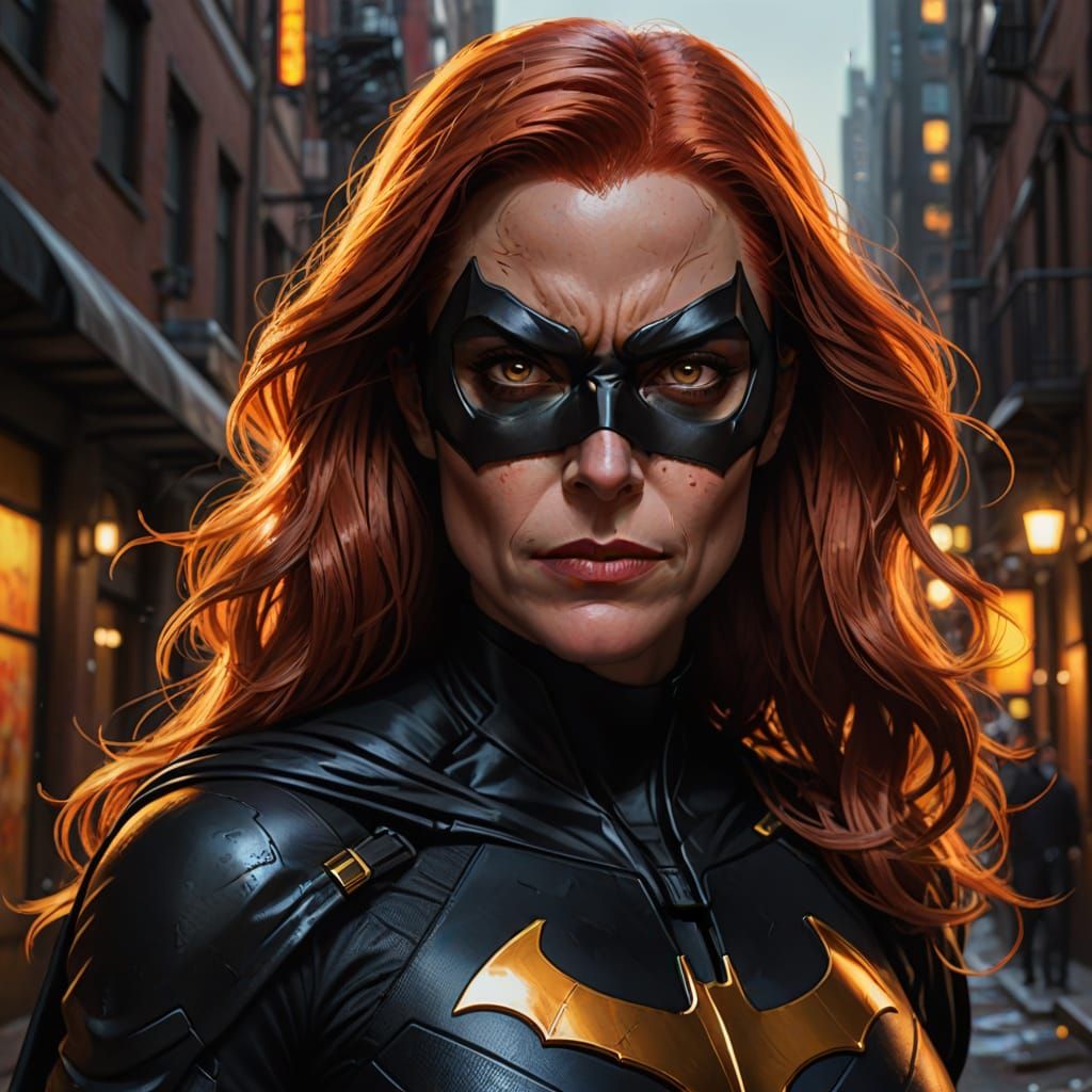 Mature Batgirl Unveils Determined Persona in Gotham City