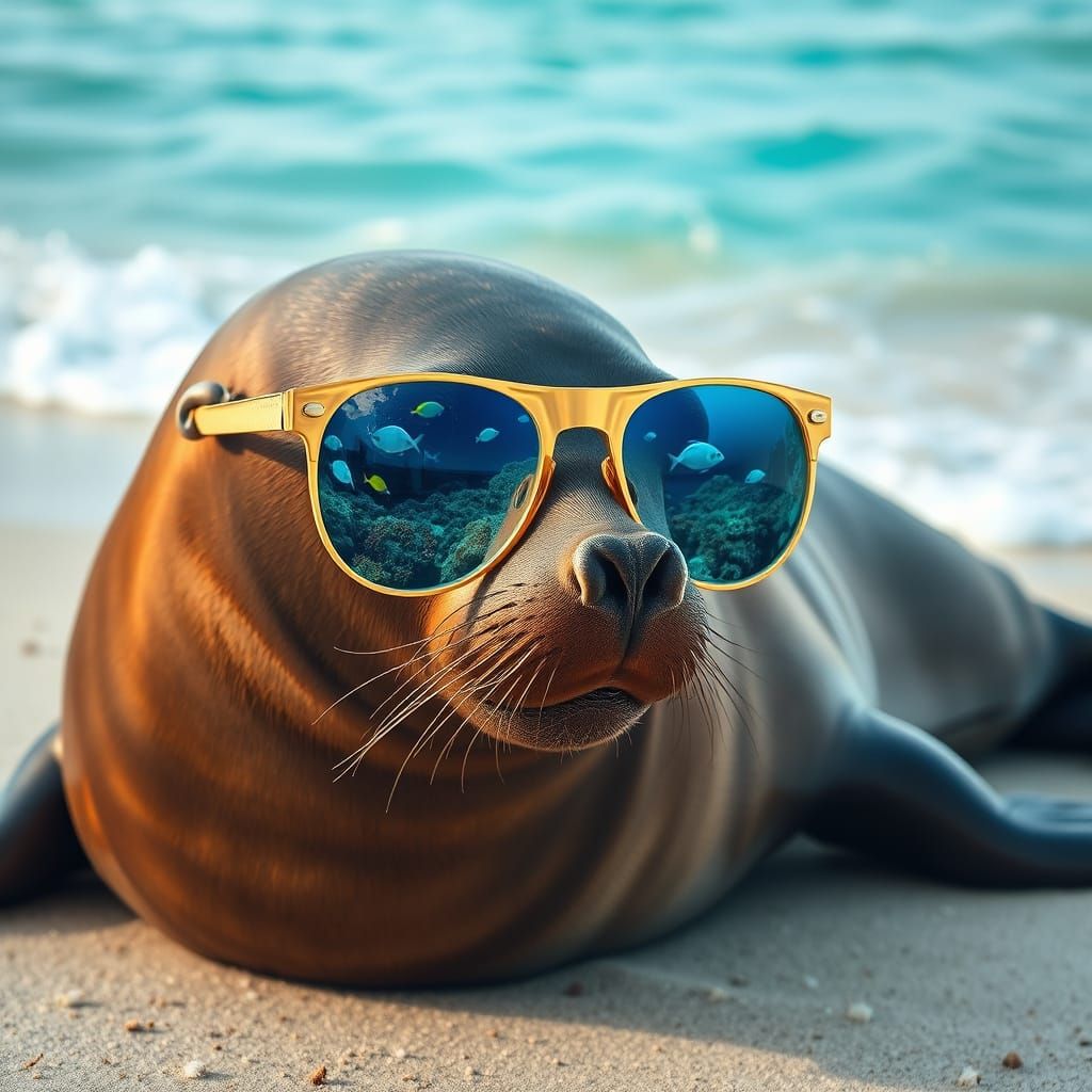 Sea Lion Spectacles Reflect Underwater Paradise