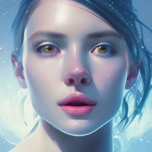 Detailed Portrait in Art Nouveau Style