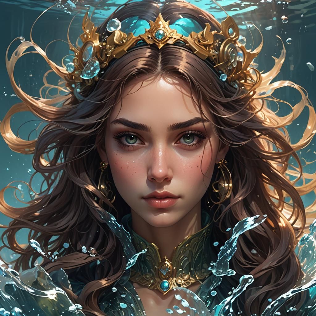 Poseidon's Daughter: Underwater Princess Portrait
