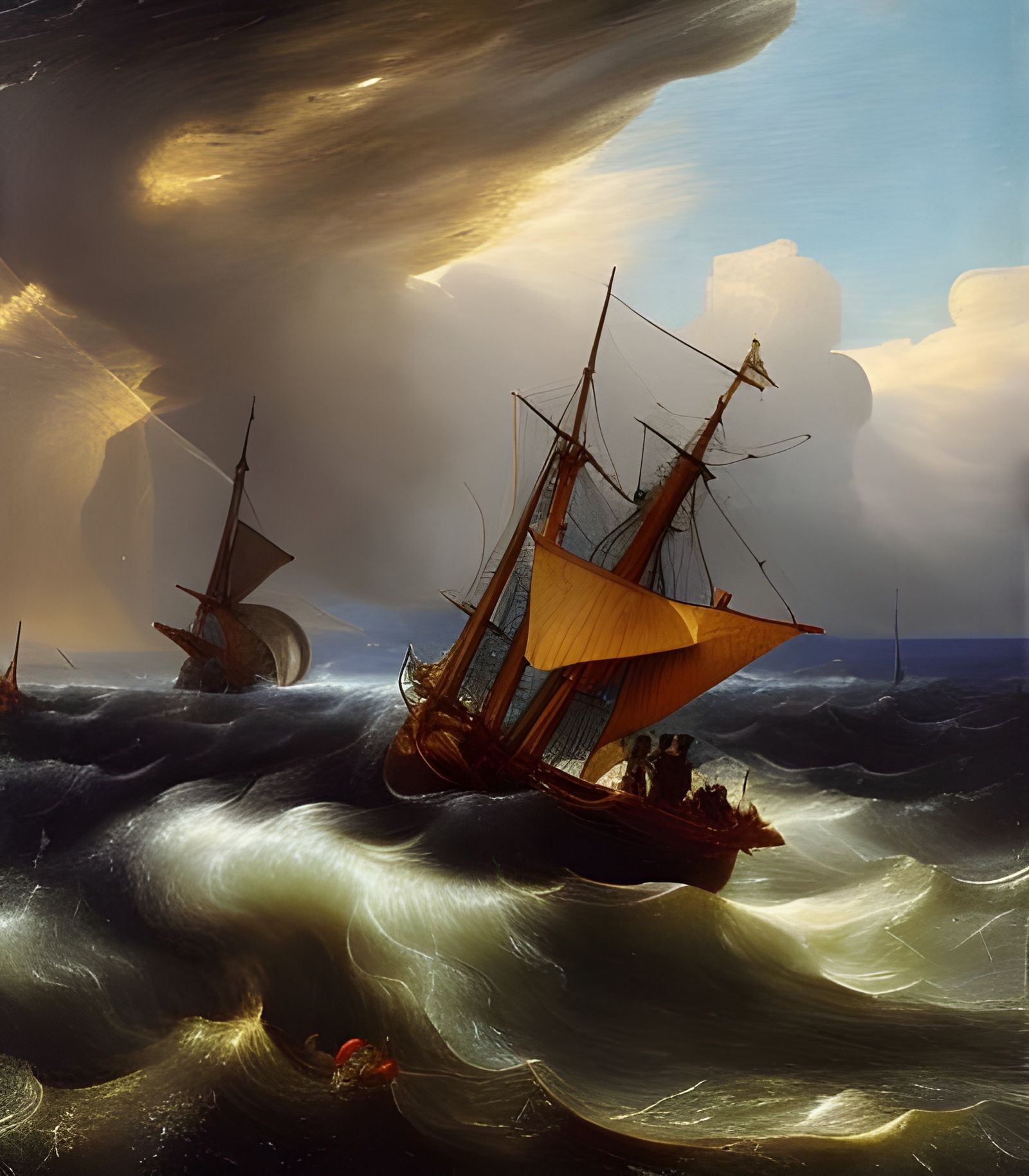 The storm on the sea of galilee by Rembrandt