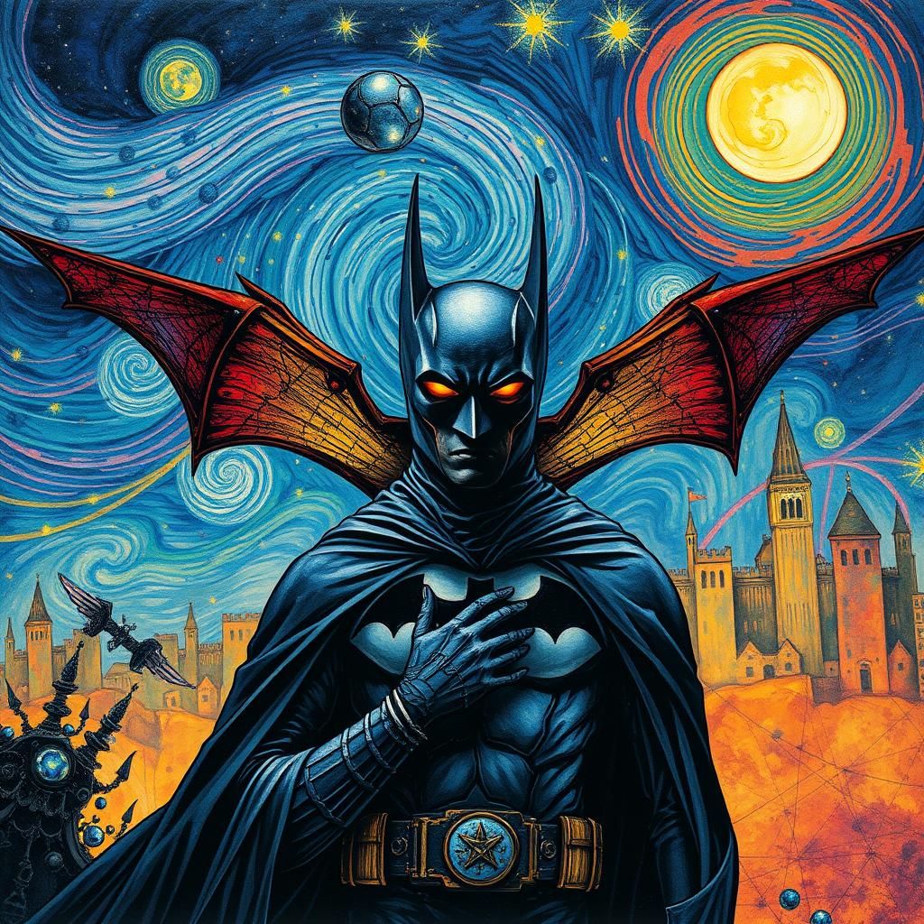 Batman Namaste: Surreal Futurism Art
