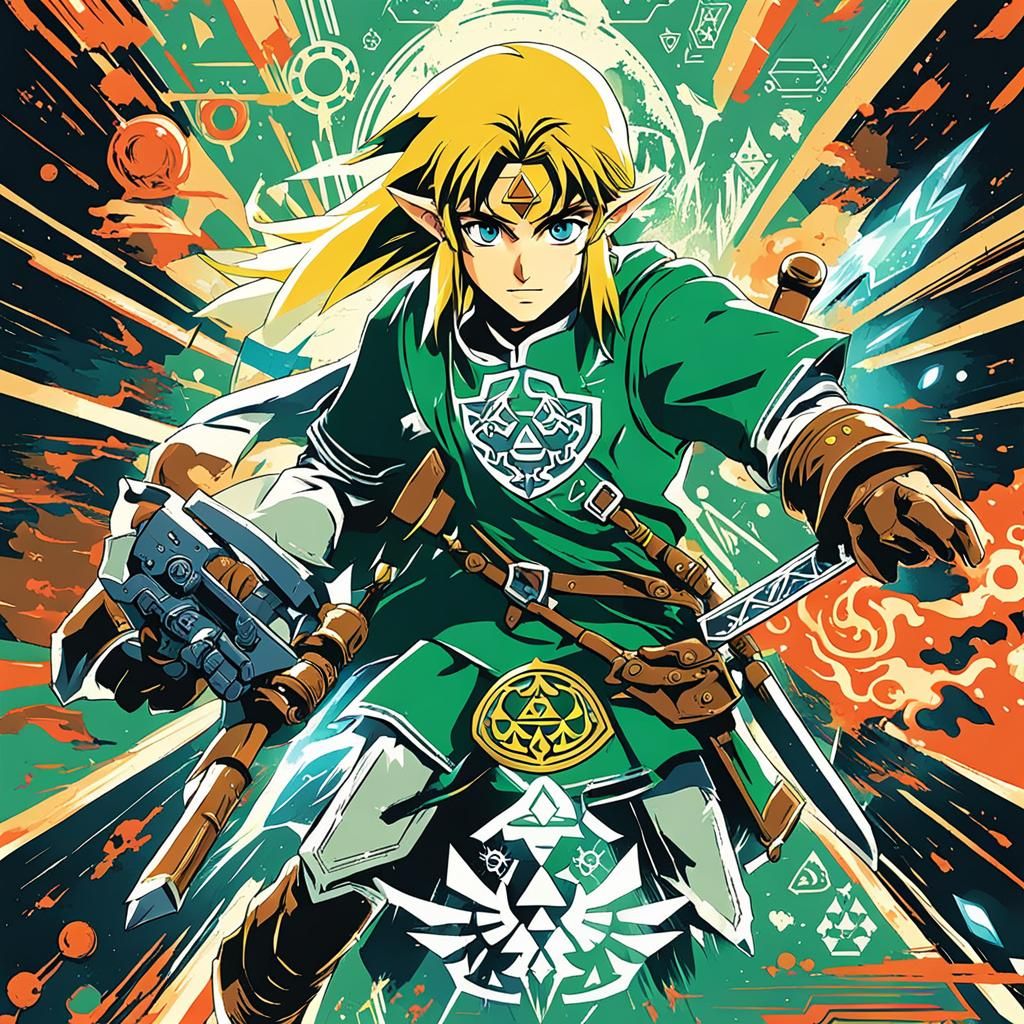 Link from Zelda in Studio Ghibli Anime Style
