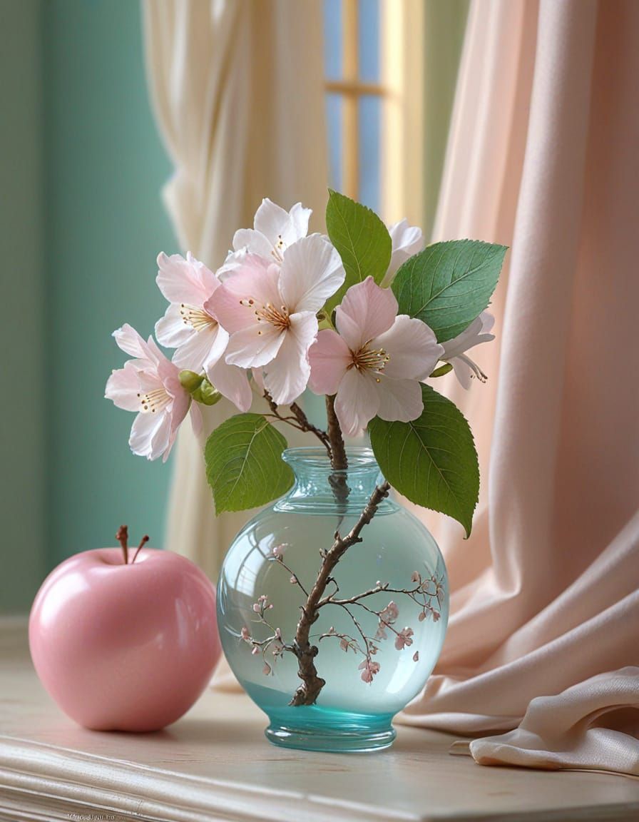 Ethereal Apple Blossoms in Golden Light