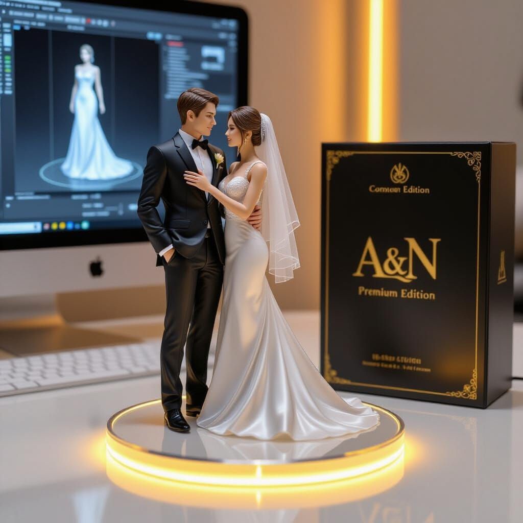 Ultra Realistic Couple Figure in Wedding Pose, Bandai Premiu...
