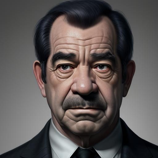 Grimacing Man with Deep Forehead Lines, Detailed Matte Paint...