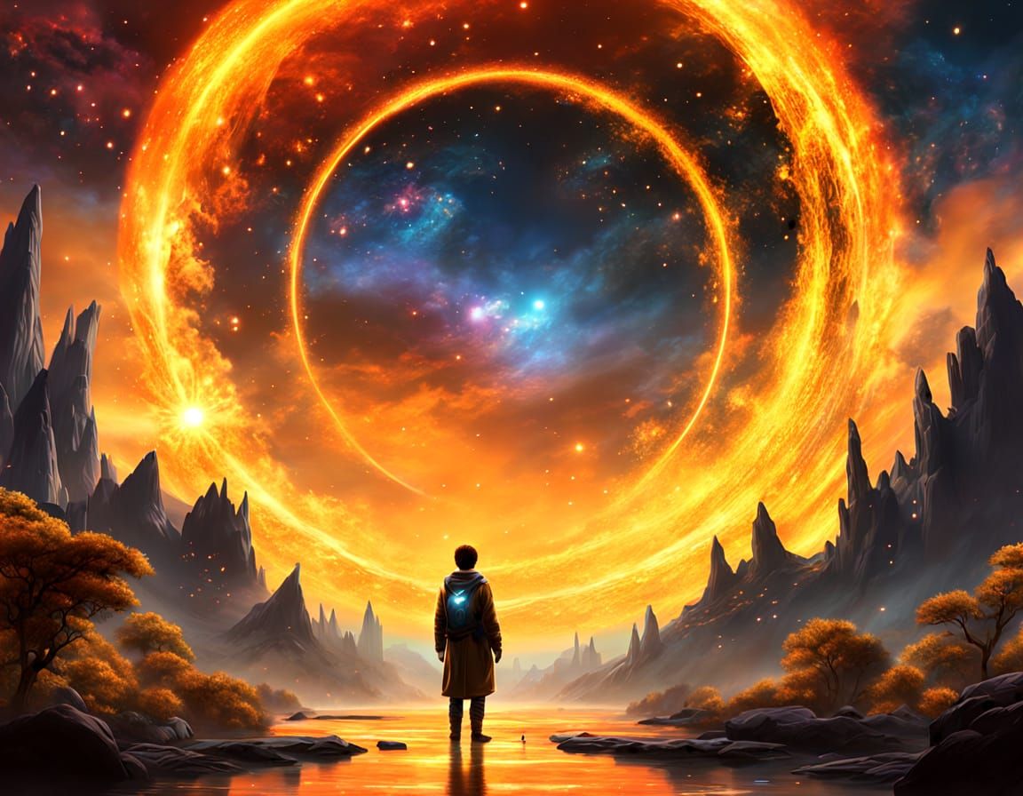 Celestial Harmony: Ethereal Matte Painting of Cosmic Dance