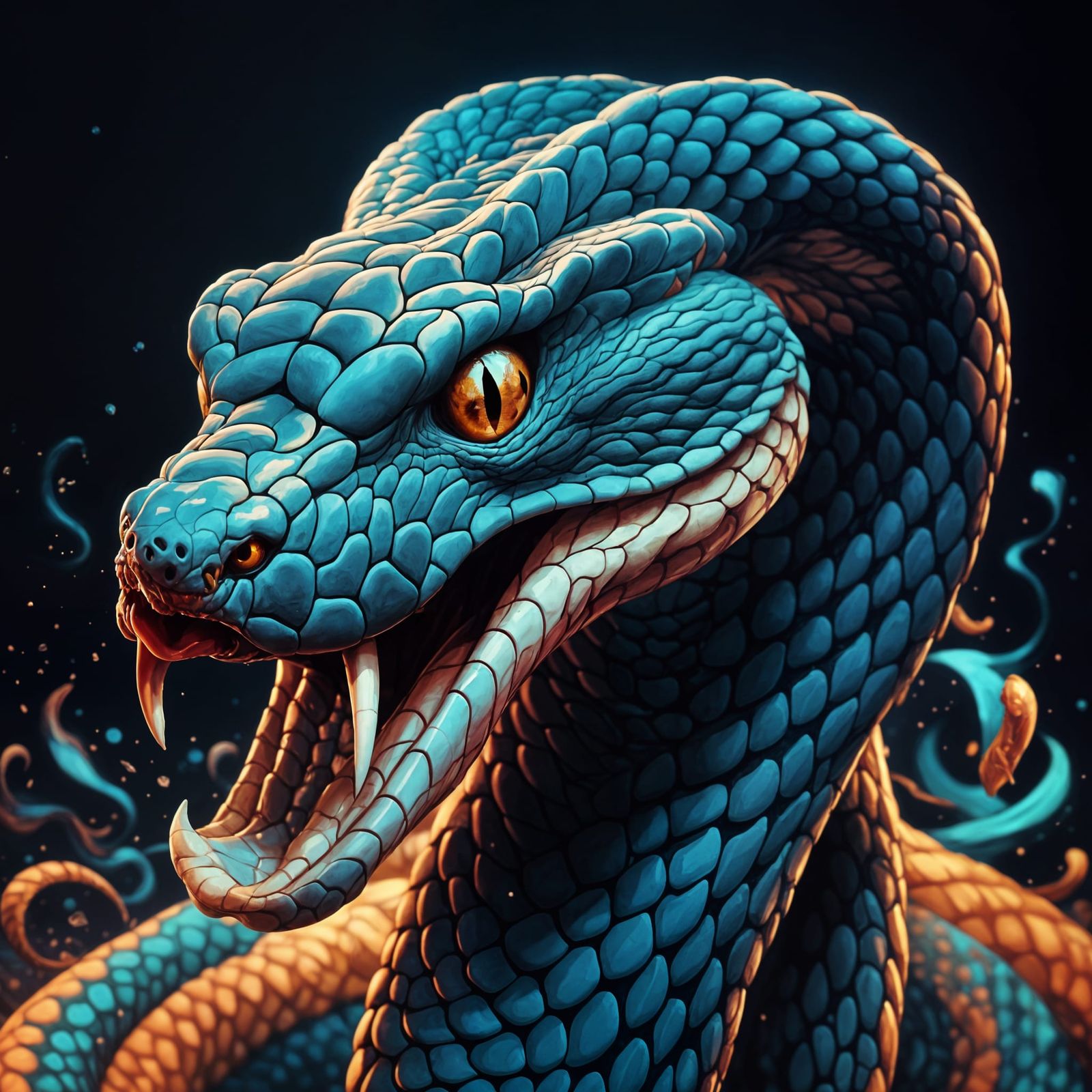 Majestic Cobra King in Dark Concept Art