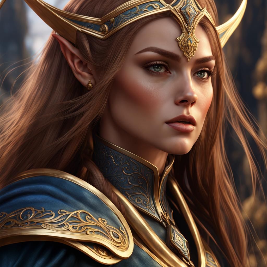 High Elf Cleric: Detailed Fantasy Art