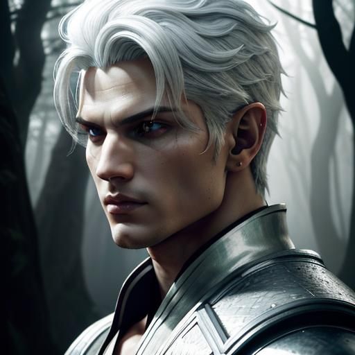 Nero in Misty Forest, Photorealistic Composite Photograph