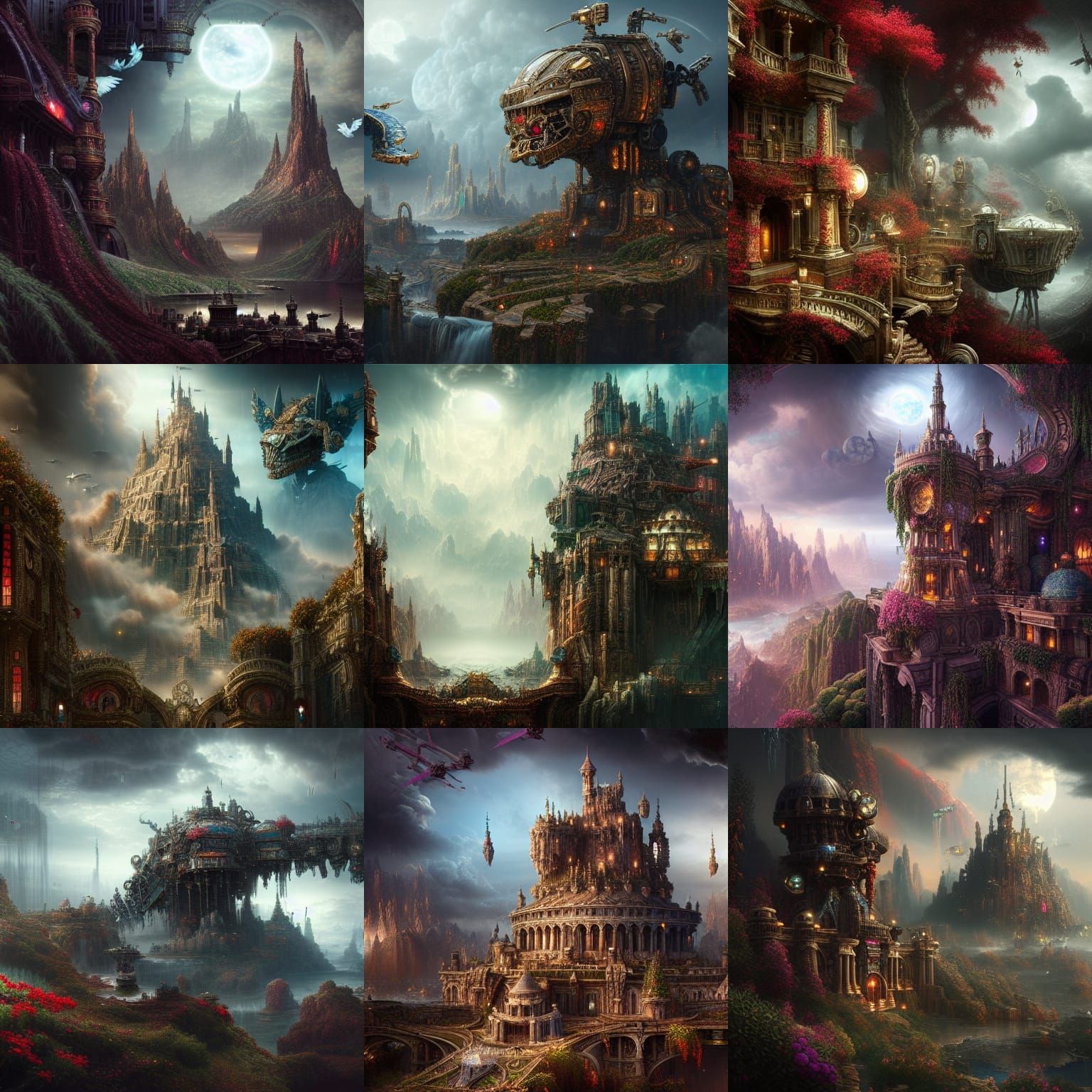 Whimsical Skynet Wonderland: Digital Matte Painting