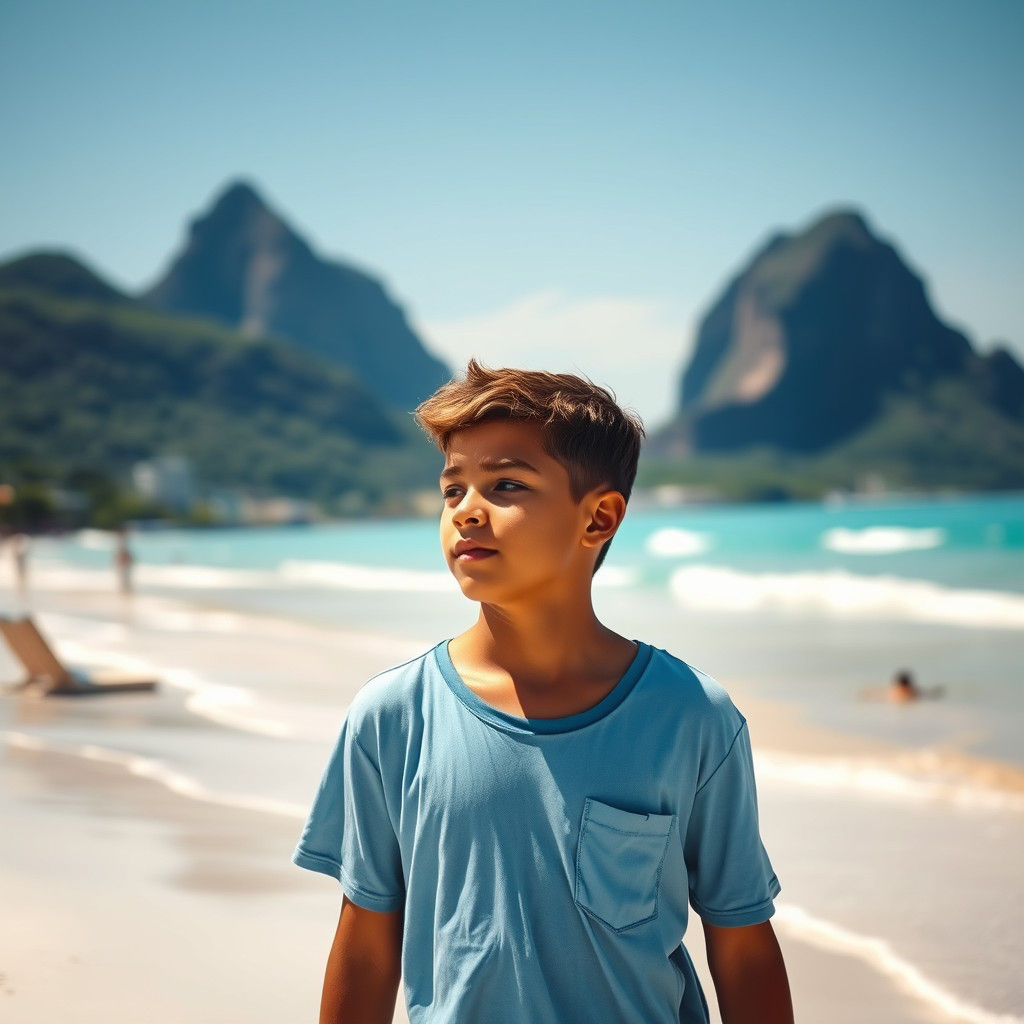 Sun-Kissed Boy on Ipanema Beach, Rio de Janeiro