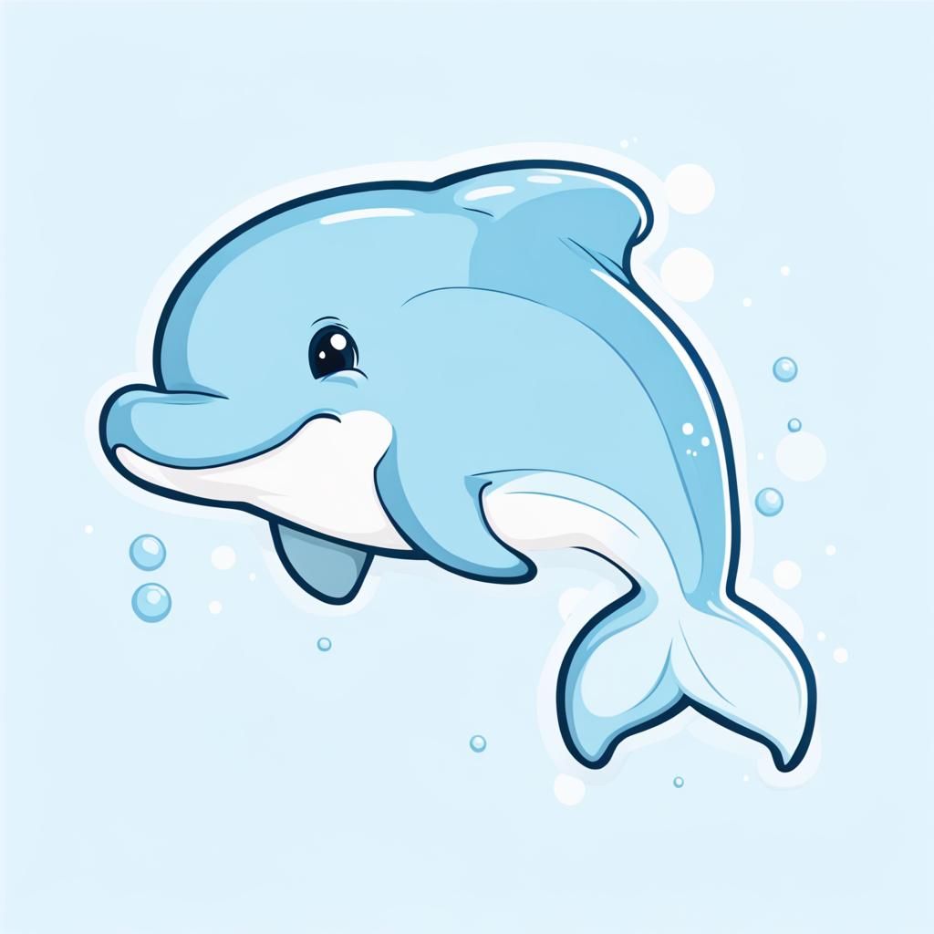 Cute Dolphin AI Image