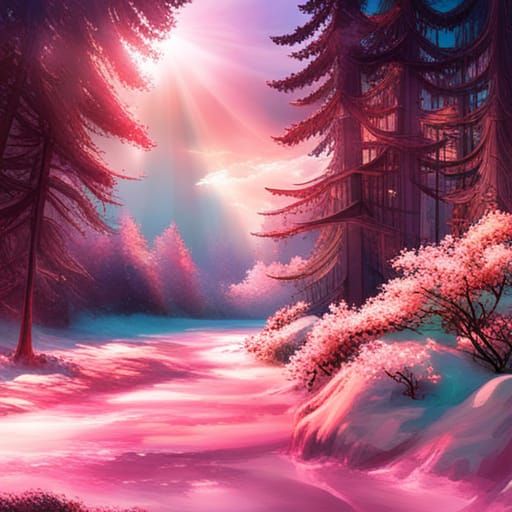 Pink and Teal Heavenly Cloudscape