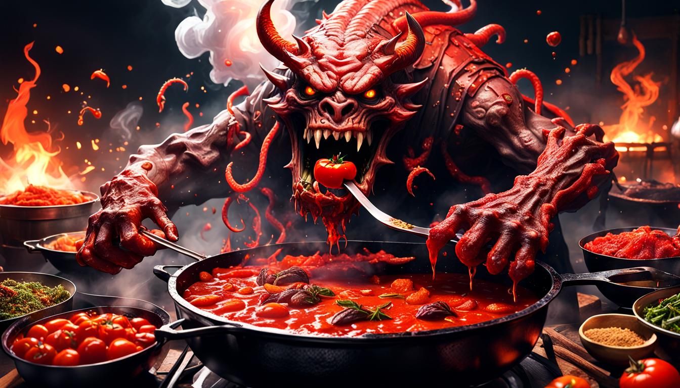 Evil Devil Cooking Human Stew: 3D Anime Art