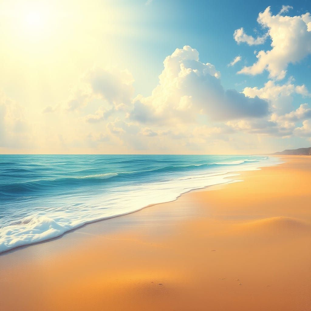 Golden Dreams on a Serene Sea Shore