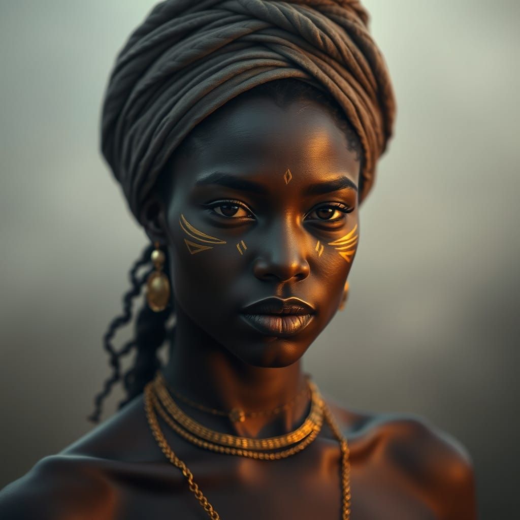 Golden Goddess with Aztec Accents