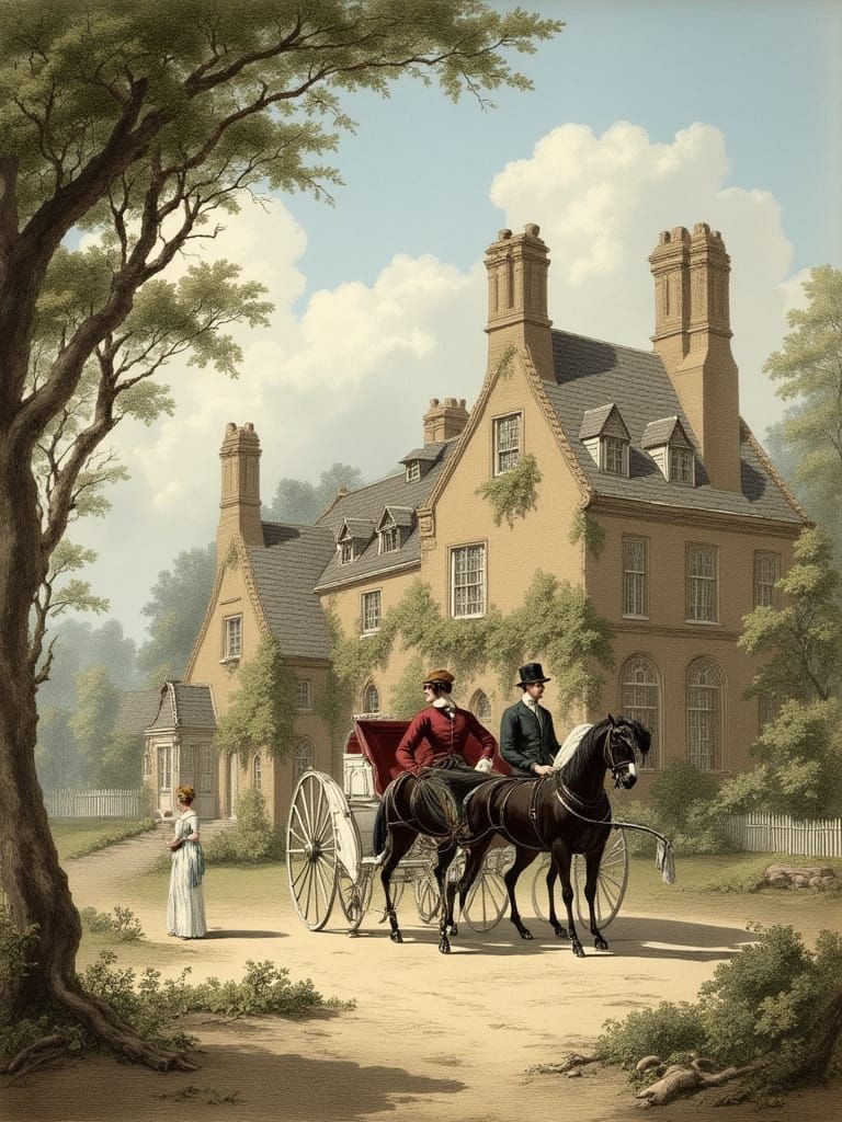 Georgian Stagecoach at Coaching Inn, Regency Era
