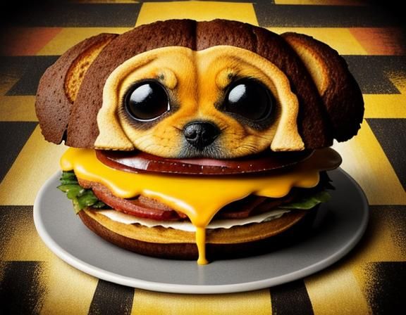 Puppy Sandwich Art in Burtonesque Style