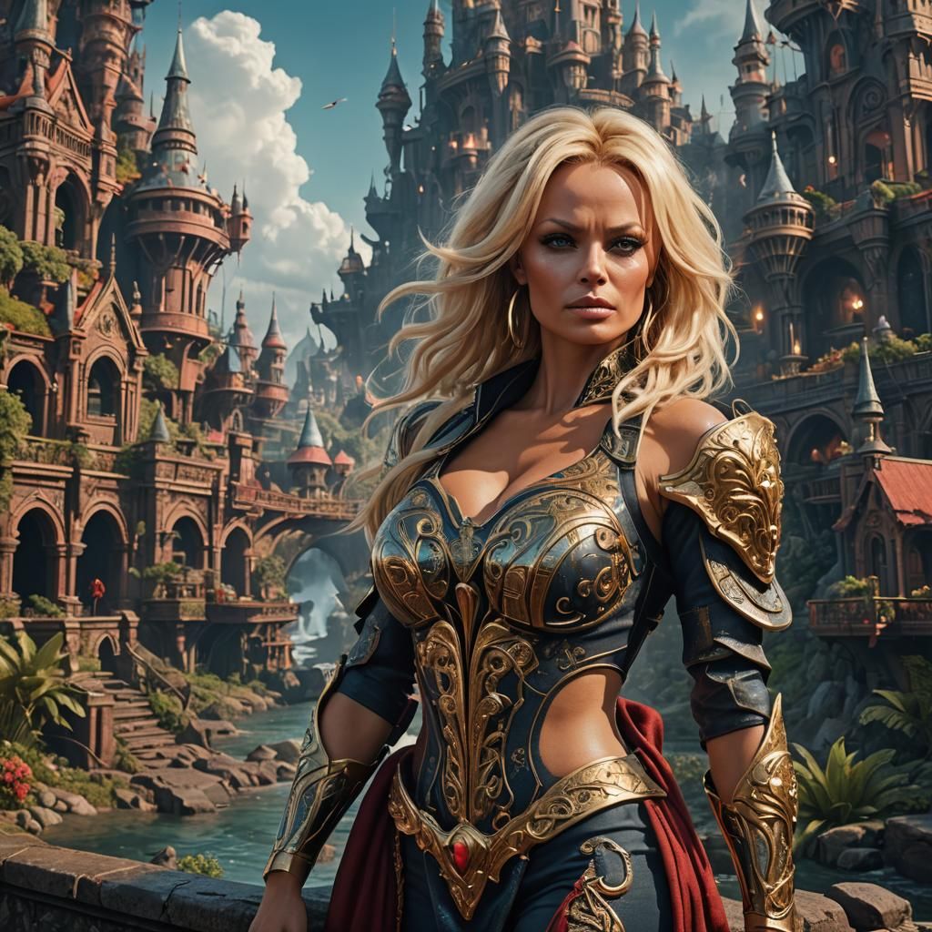 Pamela Anderson: Detailed Fantasy Concept Art