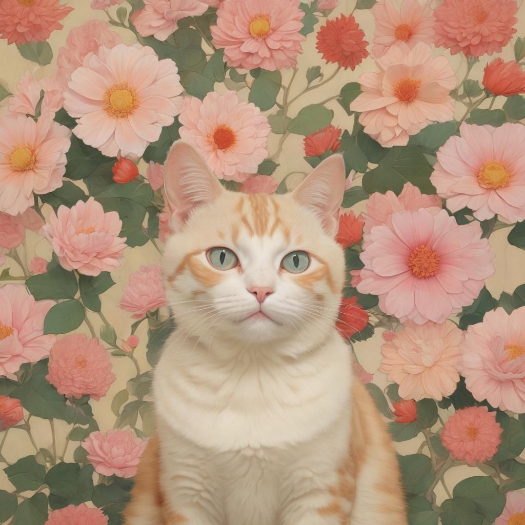 Cat Portrait in Illustrative Surreal Style