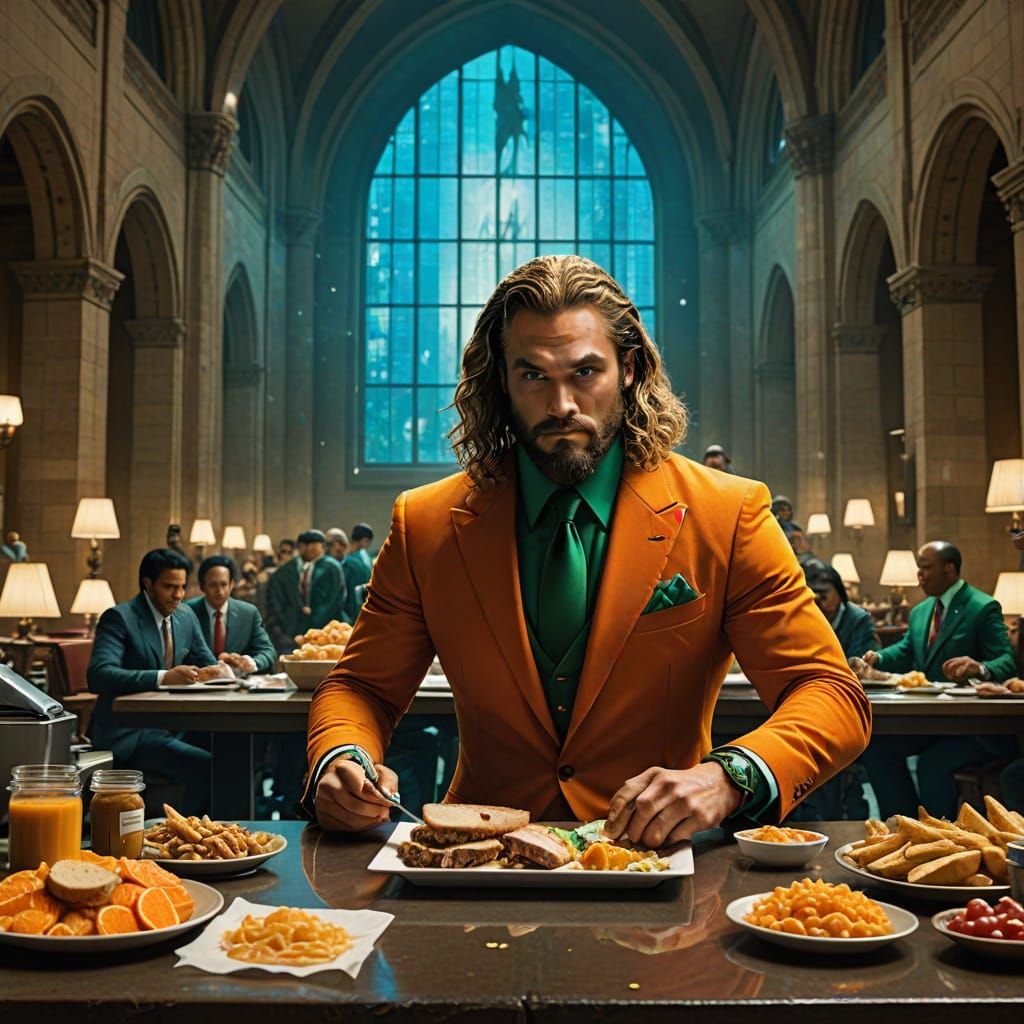 Aquaman Makes a Sardine Peanut Butter Sandwich in Hall of Ju...