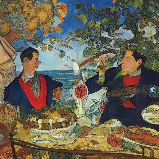 Superhero on Holiday Enjoying Caviar Tartlets