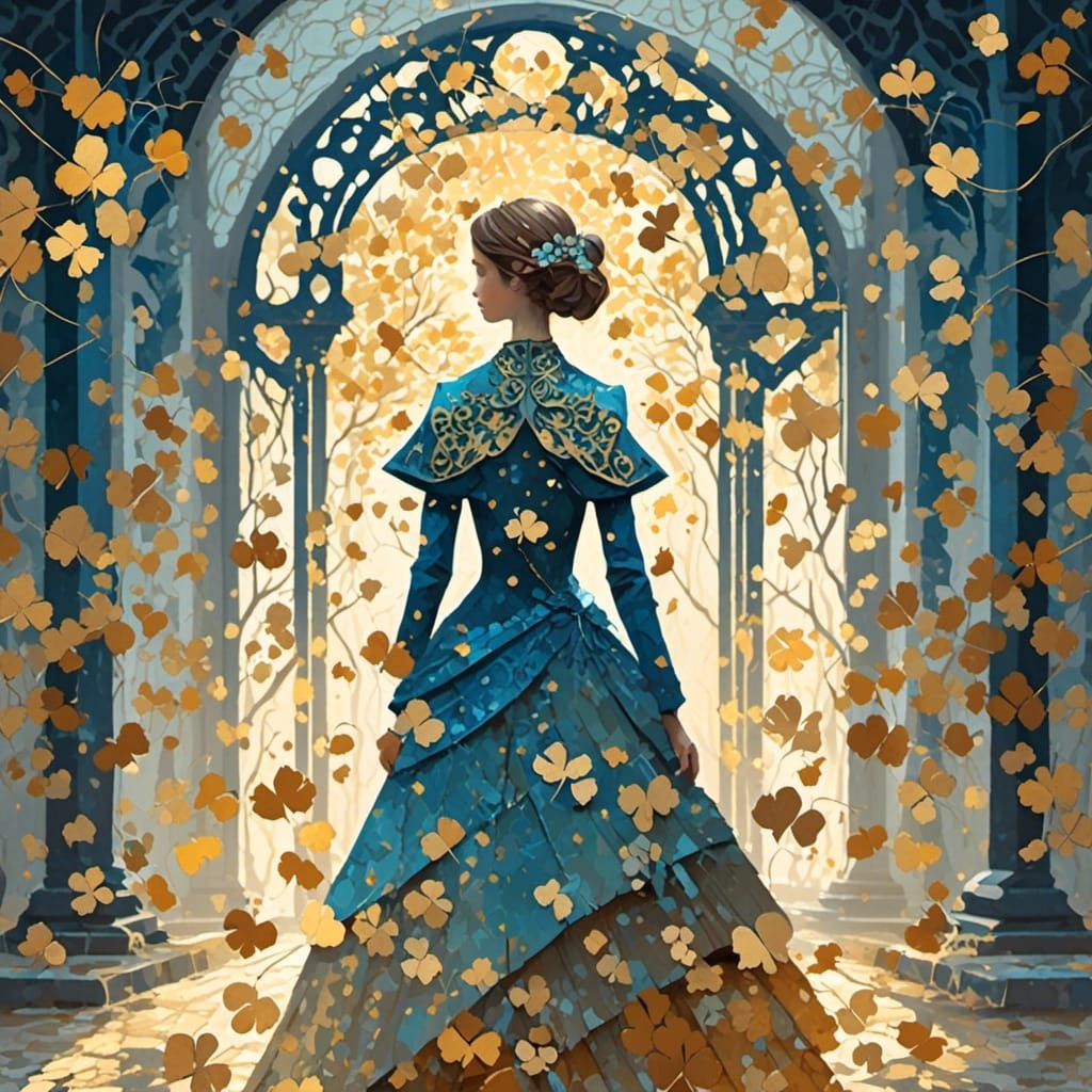 Papercut Art of Hallway with Clover and Mirror