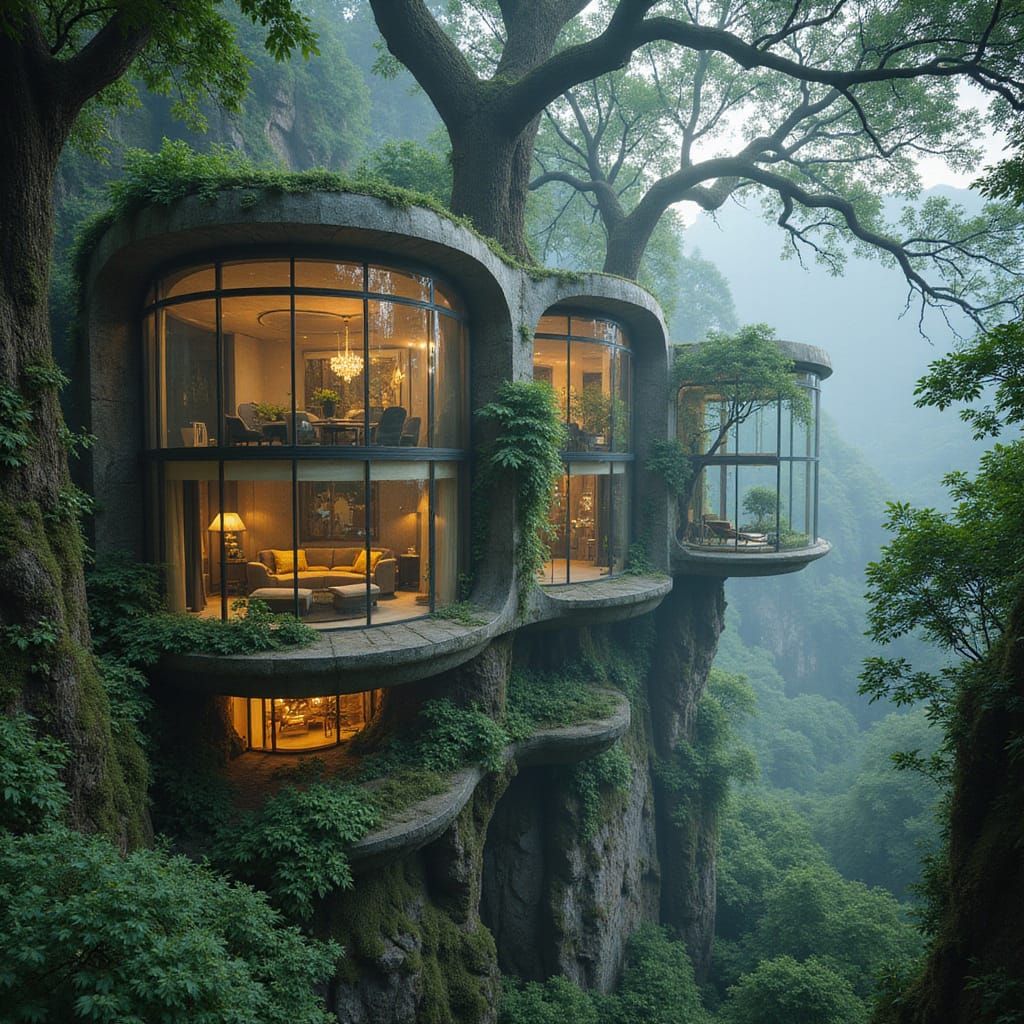 Ethereal Eco-Utopia: Nature's Cathedral Reimagined