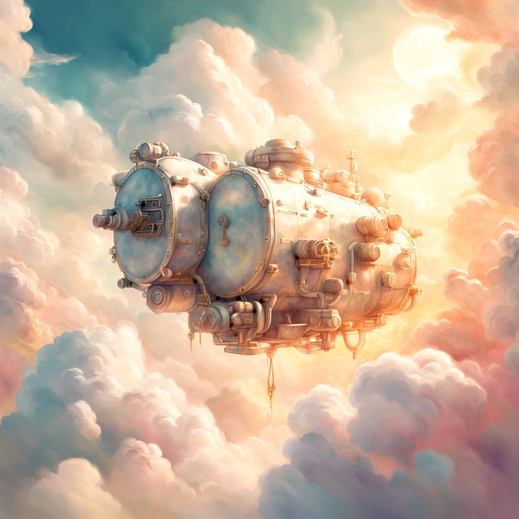 Cloudy Think Tank Concept Art in Watercolor