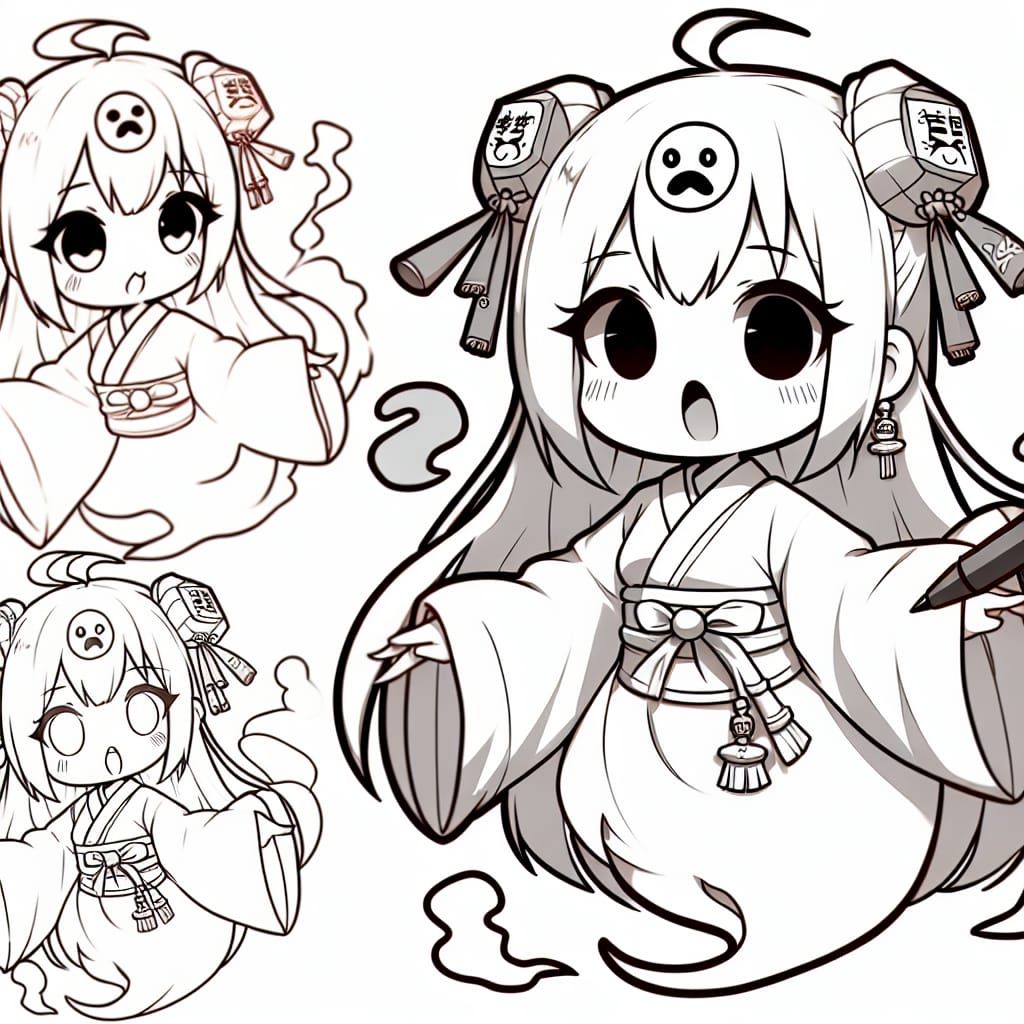 Ethereal Jiangshi Girl in Anime Style