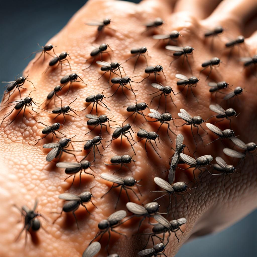 Photorealistic 3D Mosquito Infestation on Human Arm