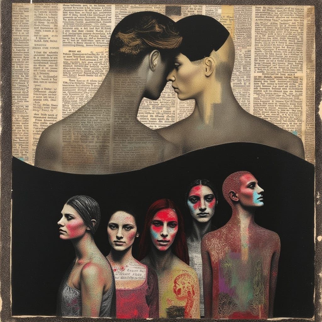 Mixed Media Artwork in Basquiat Style with Text and Scars