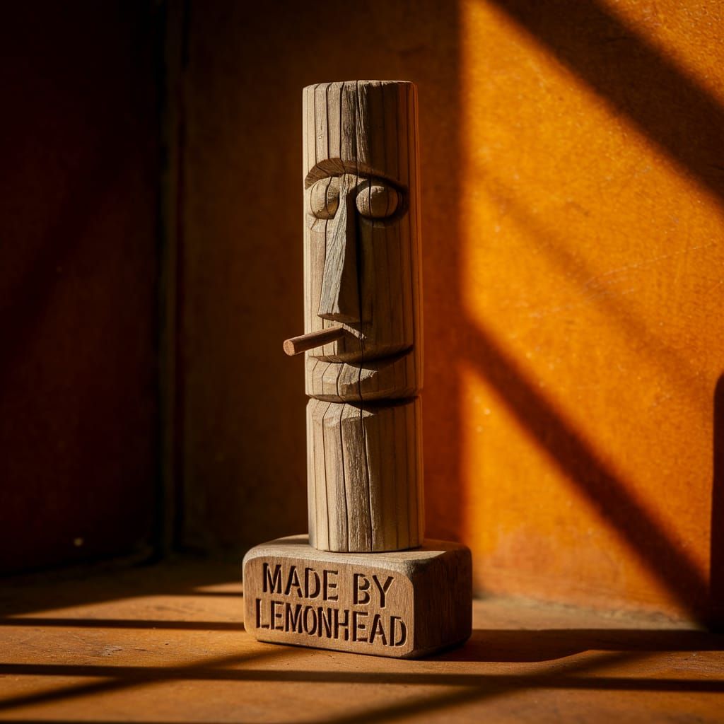 Whimsical Totem Pole in Distressed Souvenir Shop