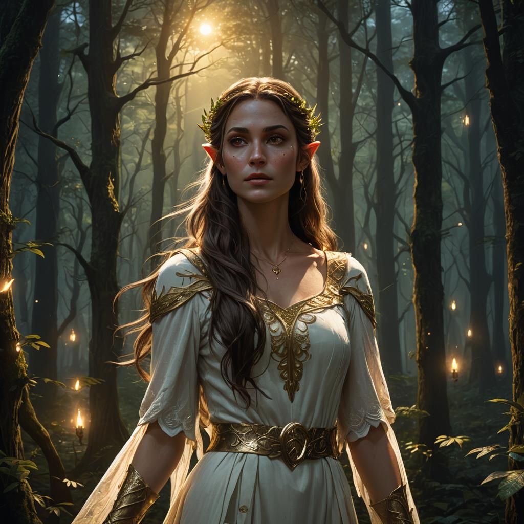 Enchanting Elf in a Glowing Forest
