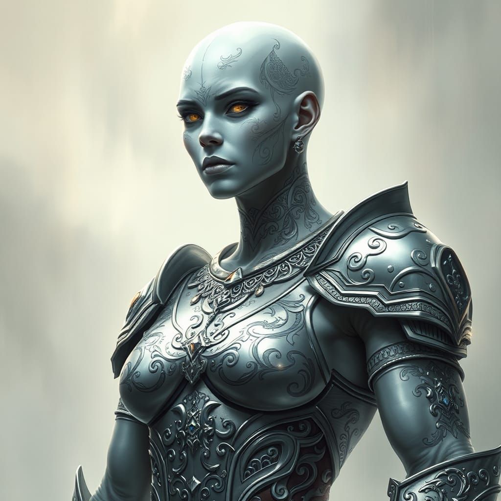 Ethereal Goliath Knight in Silver Armor