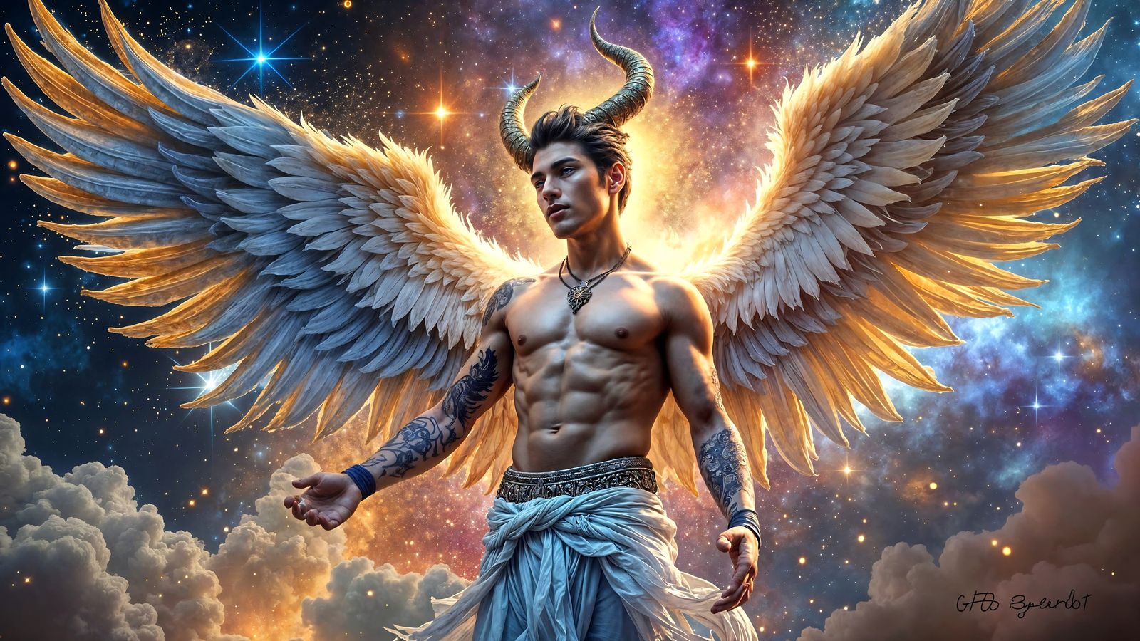 Celestial Djinn Unfolds from Cosmic Cocoon